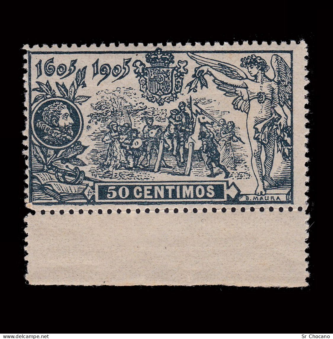 ESPAÑA ALFONSO 13.1905.III Cent. El Quijote.50c.MARGEN.MH.Edifil.263 - Nuevos