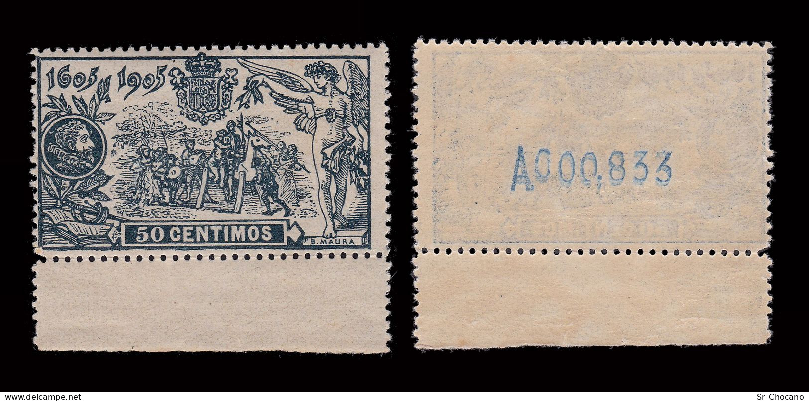 ESPAÑA ALFONSO 13.1905.III Cent. El Quijote.50c.MARGEN.MH.Edifil.263 - Nuevos