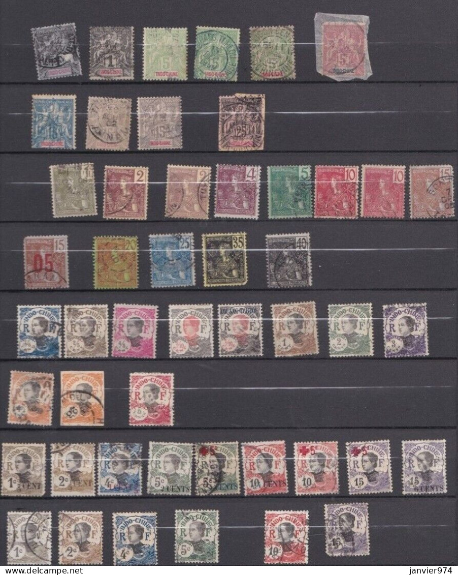 Lot De 260 Timbres Indochine Française De 1889 à 1945 , Voir Les 9 Scan - Used Stamps