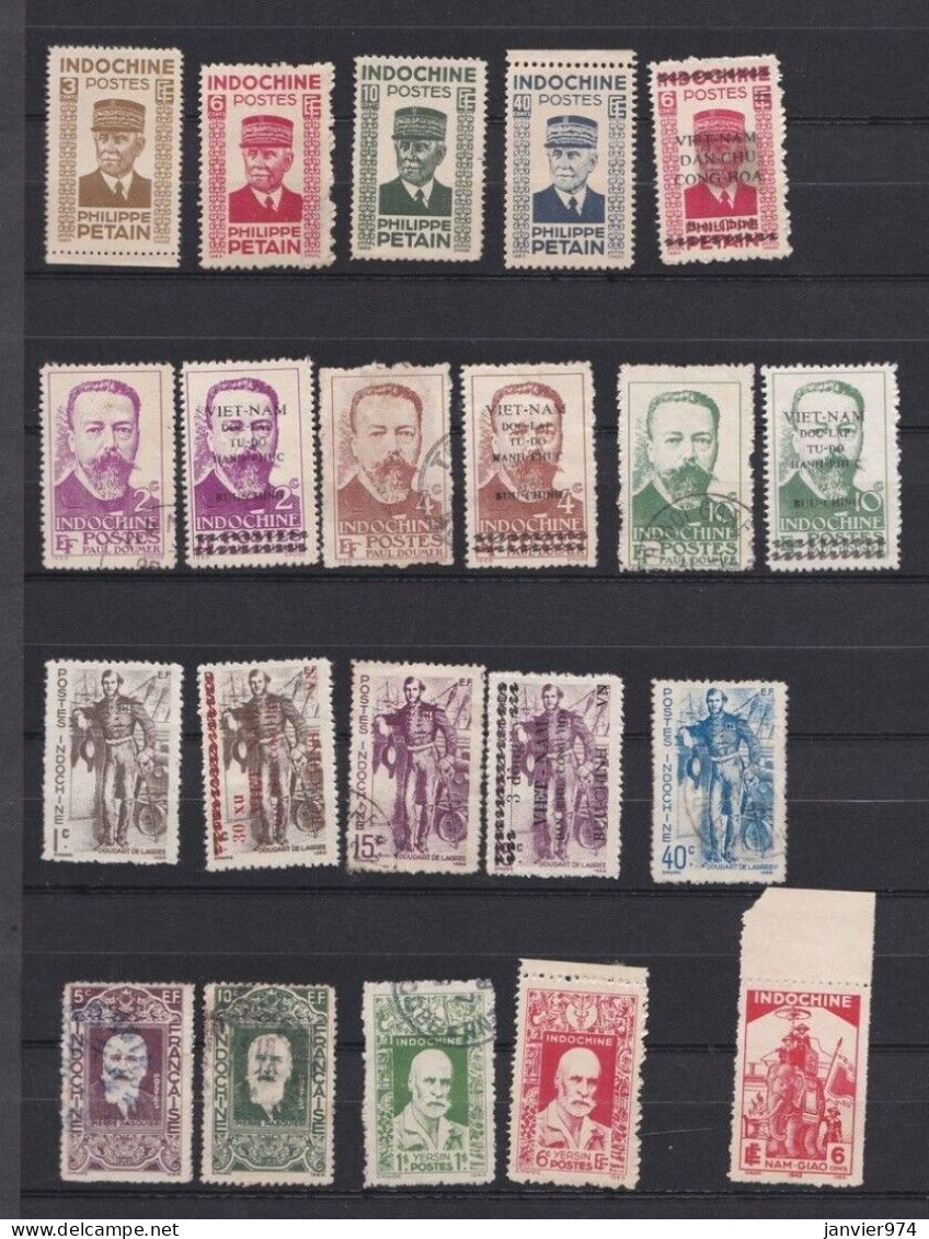 Lot De 260 Timbres Indochine Française De 1889 à 1945 , Voir Les 9 Scan - Oblitérés