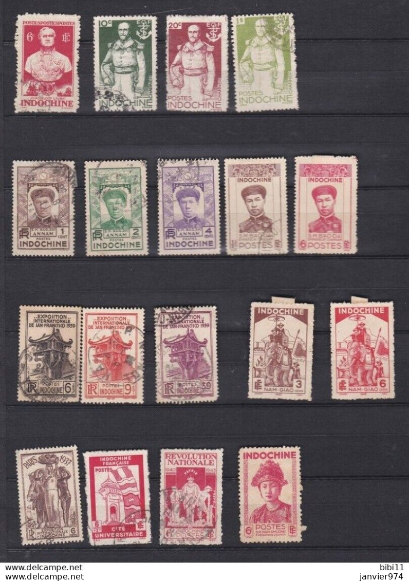 Lot De 260 Timbres Indochine Française De 1889 à 1945 , Voir Les 9 Scan - Oblitérés
