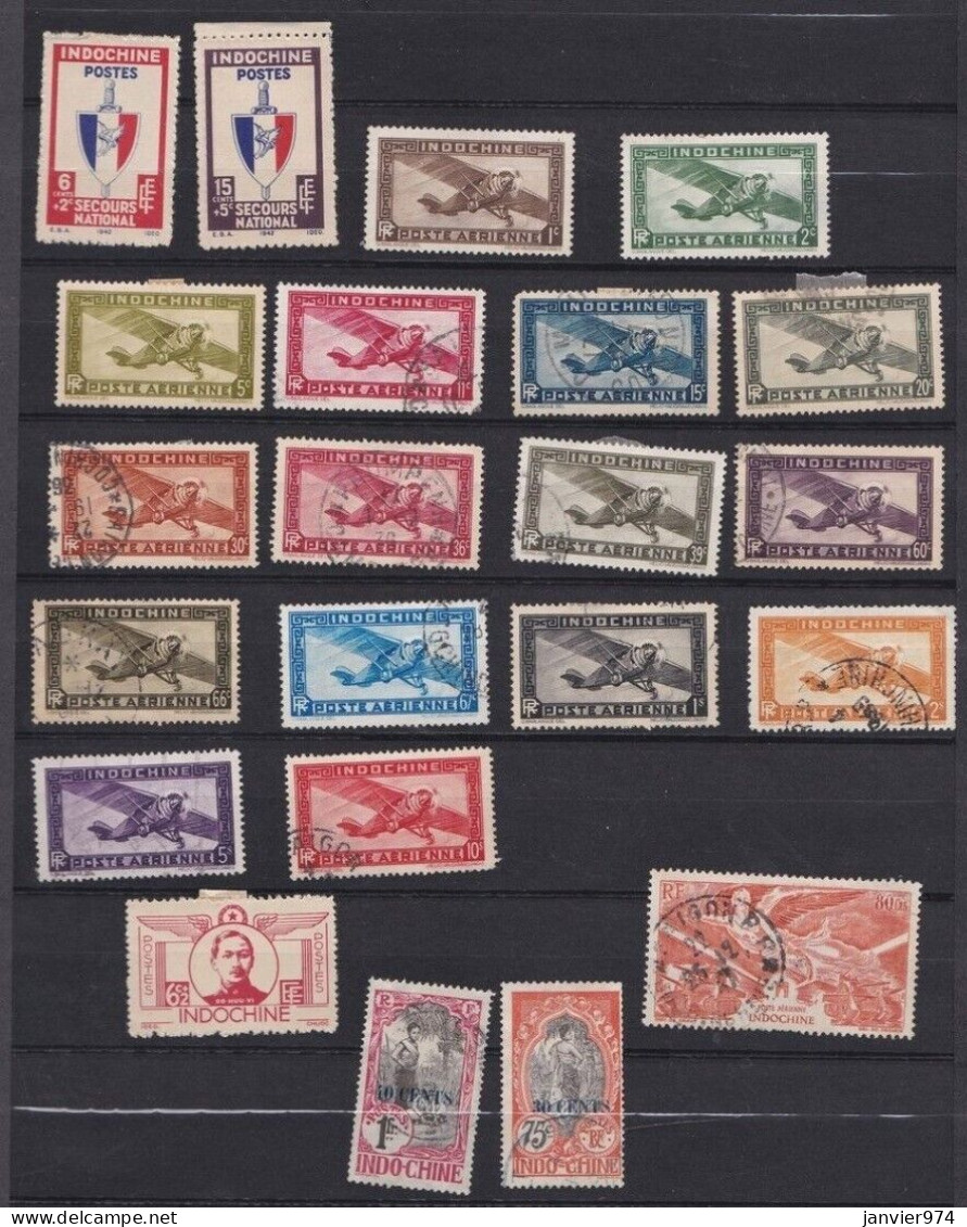 Lot de 260 Timbres Indochine Française de 1889 à 1945 , voir les 9 scan