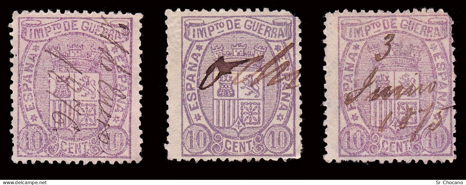 I Repúlica.Escudo España.1875.Lote 9.Cancelación Pluma.Edifil.155 - Usati