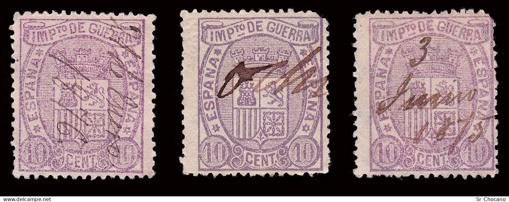 I Repúlica.Escudo España.1875.Lote 9.Cancelación Pluma.Edifil.155 - Used Stamps