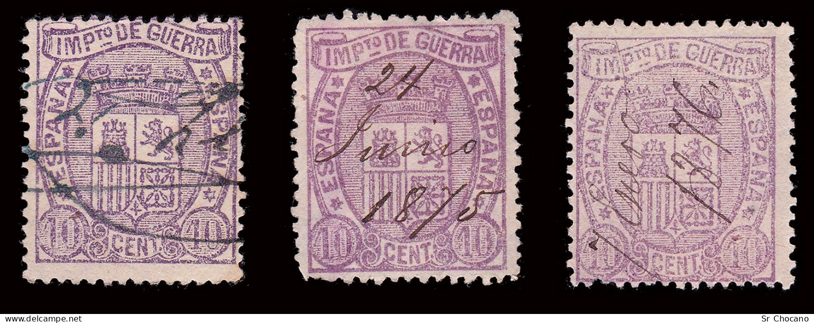 I Repúlica.Escudo España.1875.Lote 9.Cancelación Pluma.Edifil.155 - Gebruikt