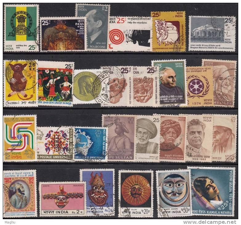 India Used Year Pack 1974, (Sample Image) - Années Complètes