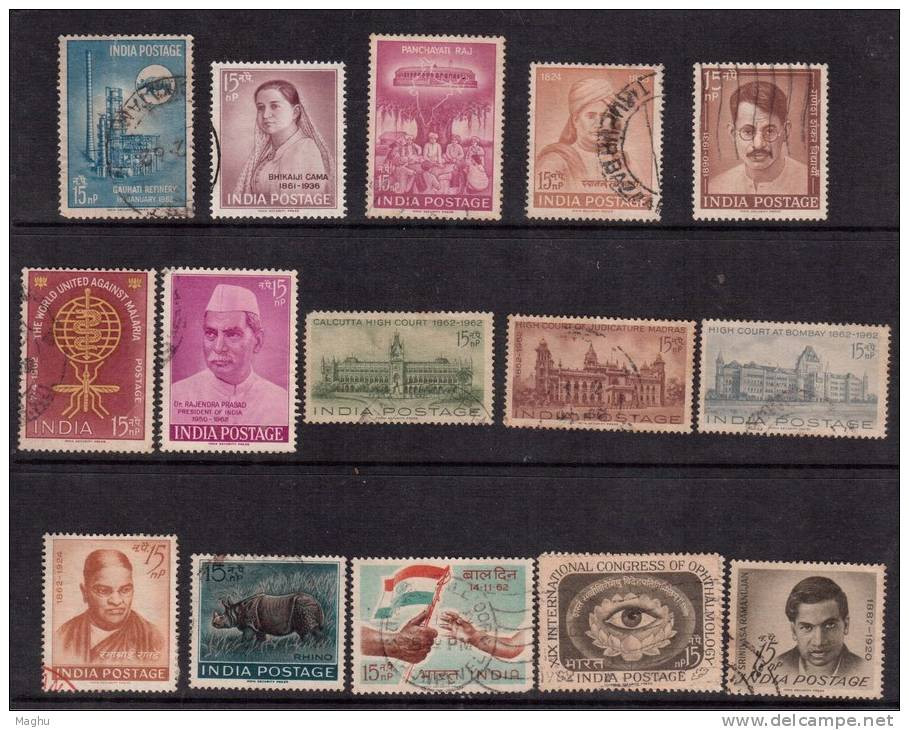 India Used 1962 Year Pack, (Sample Image) - Volledig Jaar