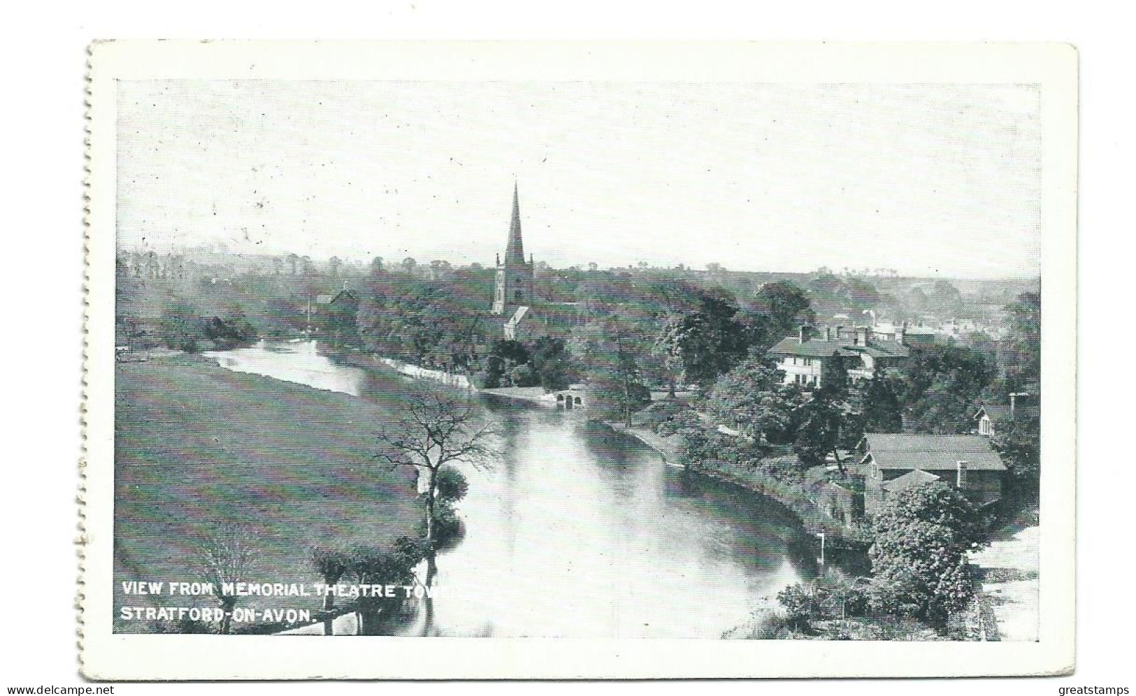 Stratford Upon Avon Postcard View From Memorial Theatre Used 1904 St.john's Wood S.o. Squared Circle  1 - Stratford Upon Avon