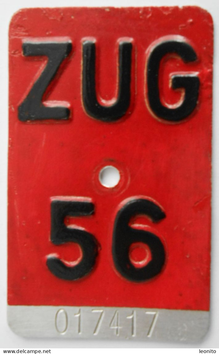 Velonummer Zug ZG 56 - Number Plates