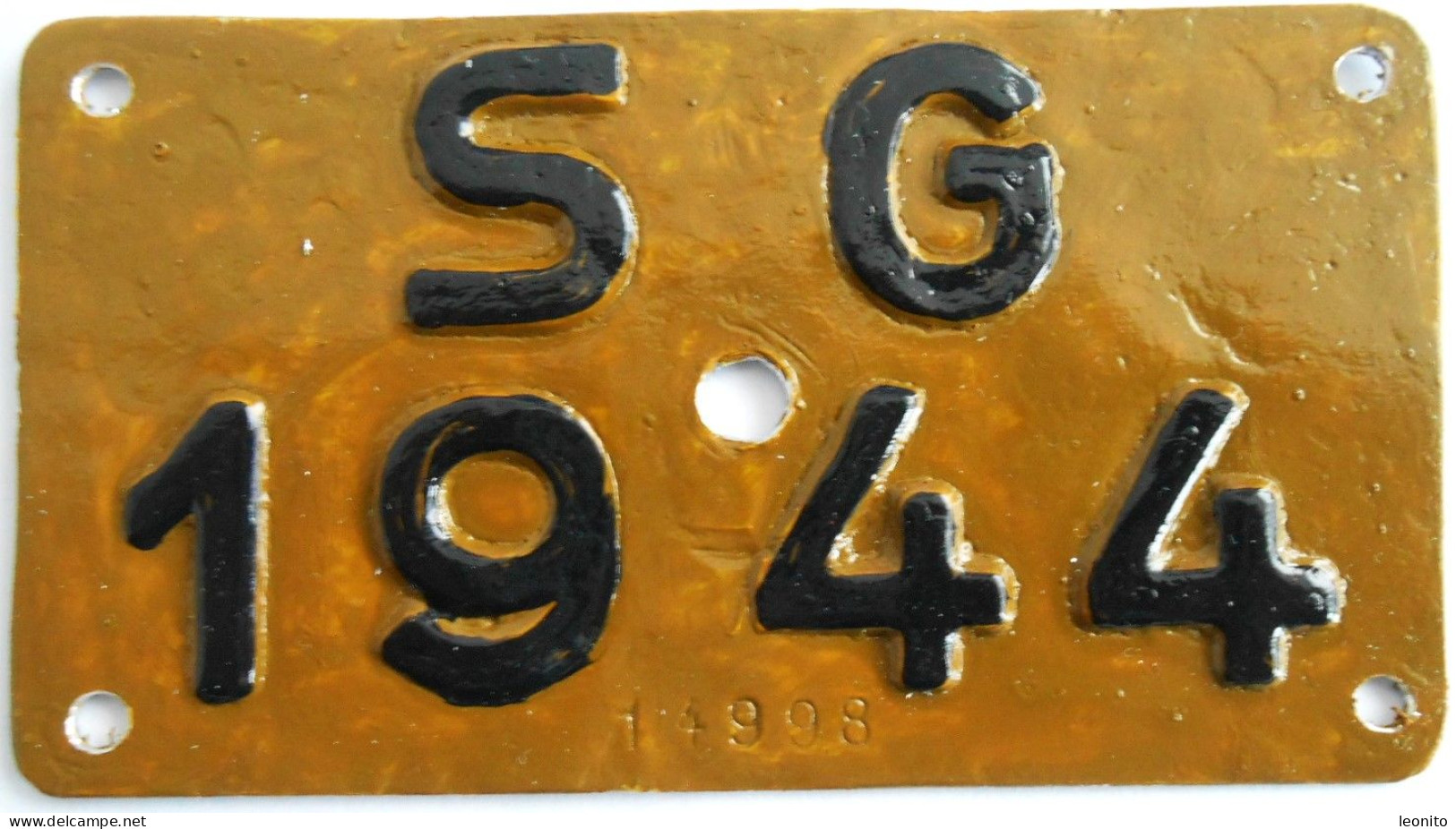 Velonummer St. Gallen SG 44 - Number Plates