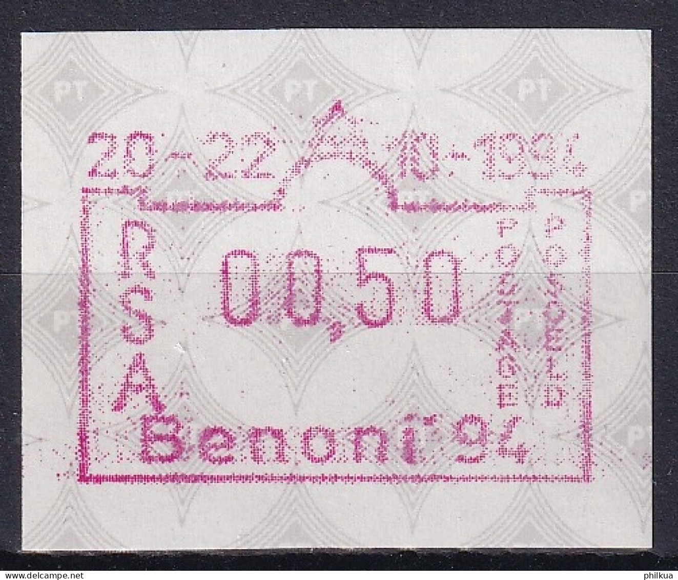 MiNr. 13 Südafrika, Automatenmarken 1994, 20. Okt. Briefmarkenausstellung BENONI ’94- Postfrisch/**/MNH  - Frankeervignetten (Frama)