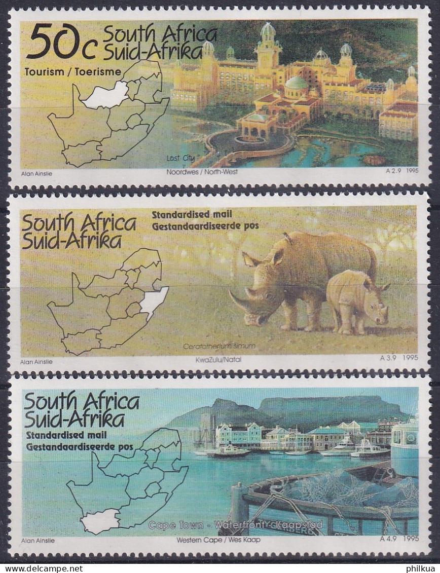 MiNr. 953 - 955 Südafrika 1995, 15. Febr. Tourismus (II - IV) - Postfrisch/**/MNH  - Ongebruikt