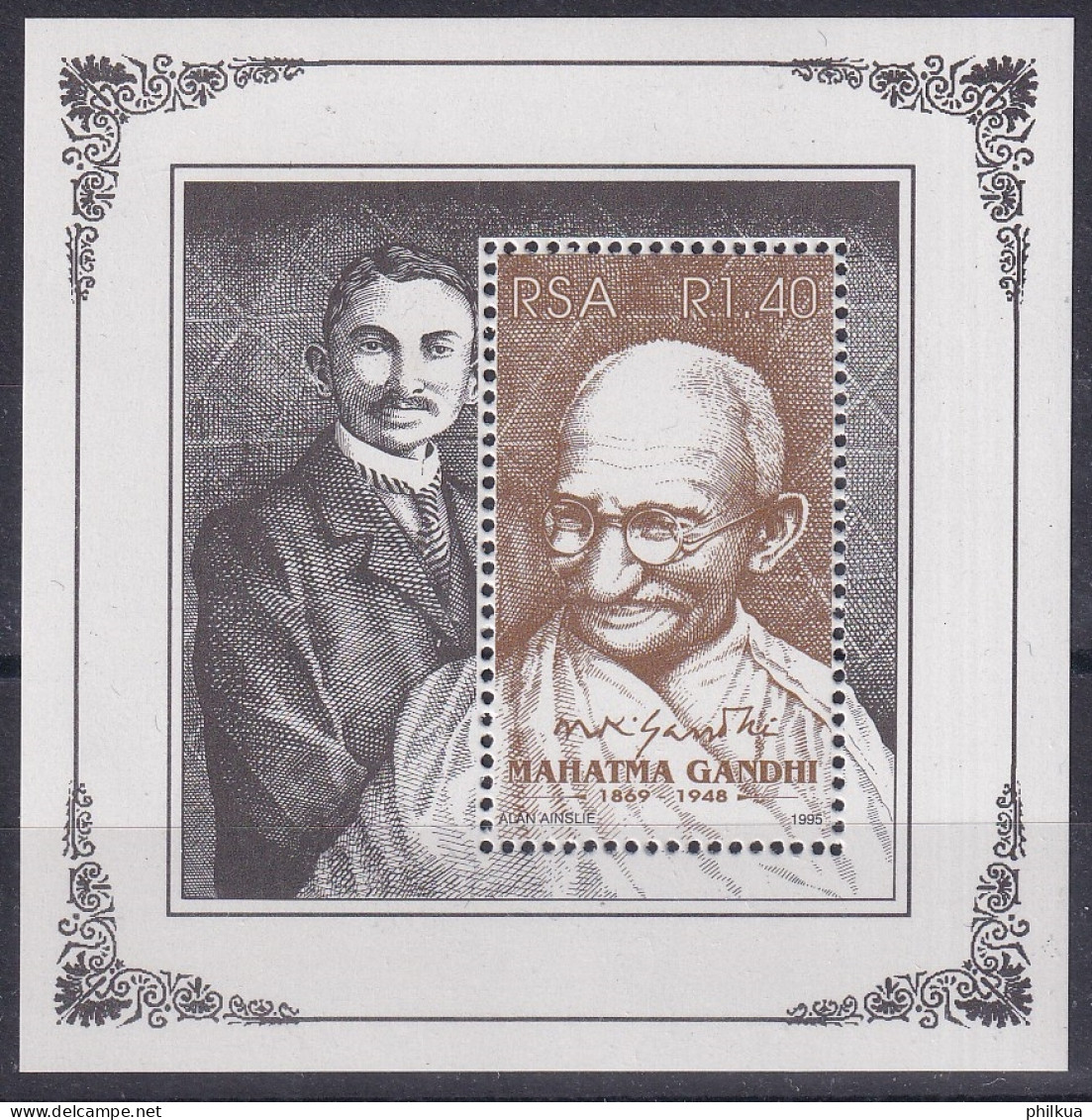 MiNr. Block 38 Südafrika 1995, 2. Okt. 125. Geburtstag Von Mahatma Gandhi (1994) - Postfrisch/**/MNH  - Nuovi