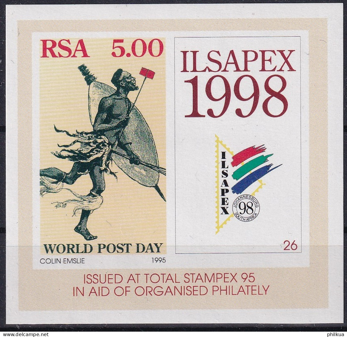 MiNr. Block 39 Südafrika Internationale Briefmarkenausstellung STAMPEX ’95, Alberton - Postfrisch/**/MNH  - Ongebruikt