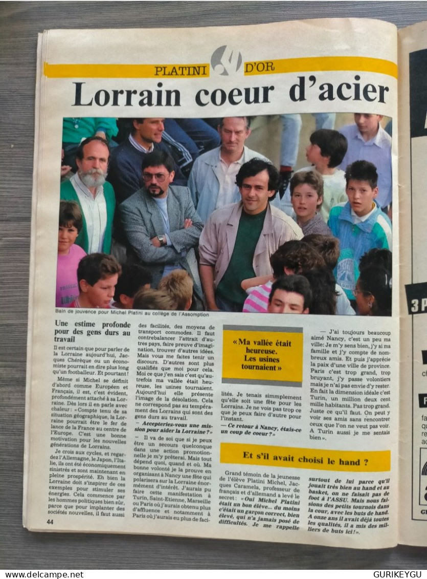 supplément à  l'est républicain Michel PLATINI D'or Jubilé  22/05/1988 ASNL   AS NANCY LORRAINE