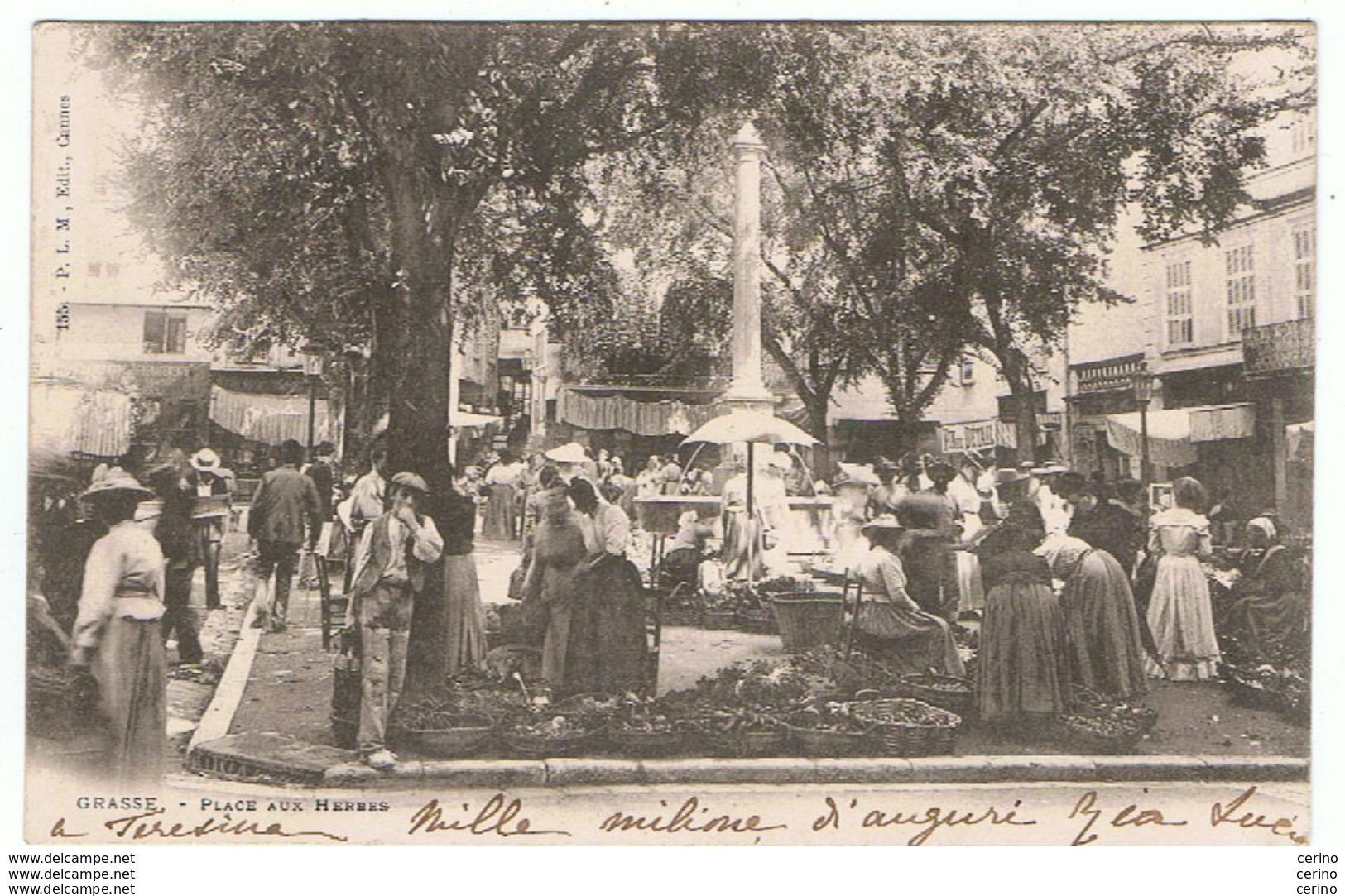 GRASSE:  PLACE  AUX  HERBES  -  POUR  L' ITALIE  -  PHOTO  -  FP - Halles