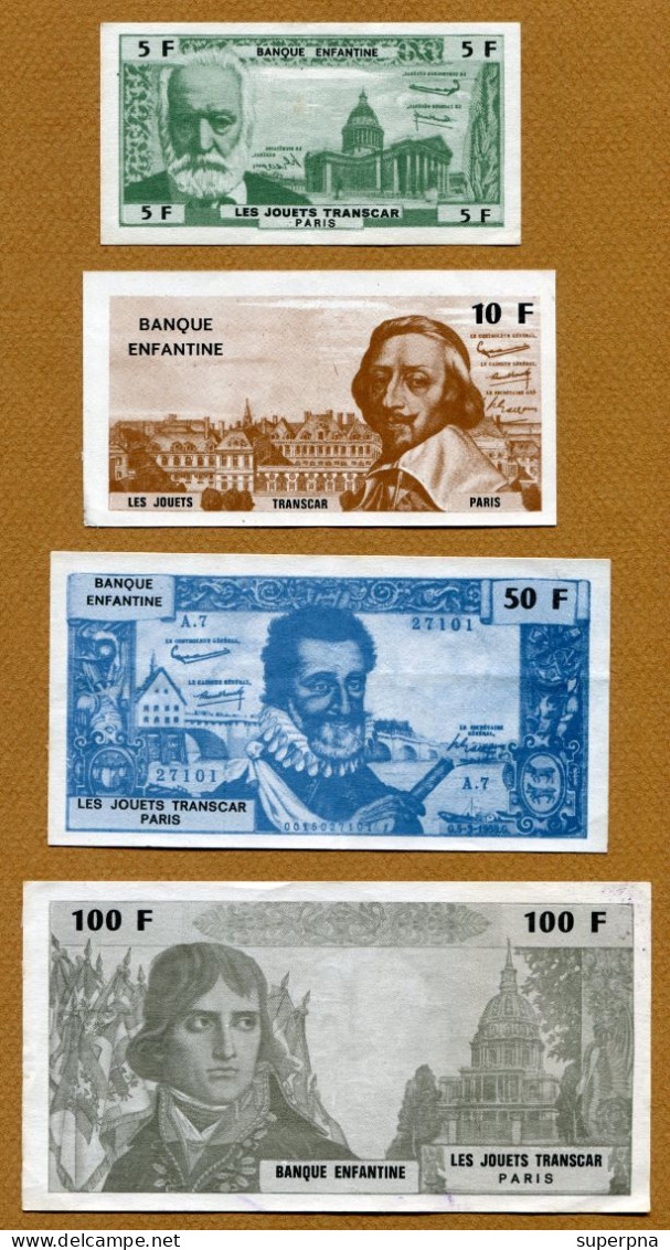 BANQUE ENFANTINE : LOT De 4 BILLETS - Specimen