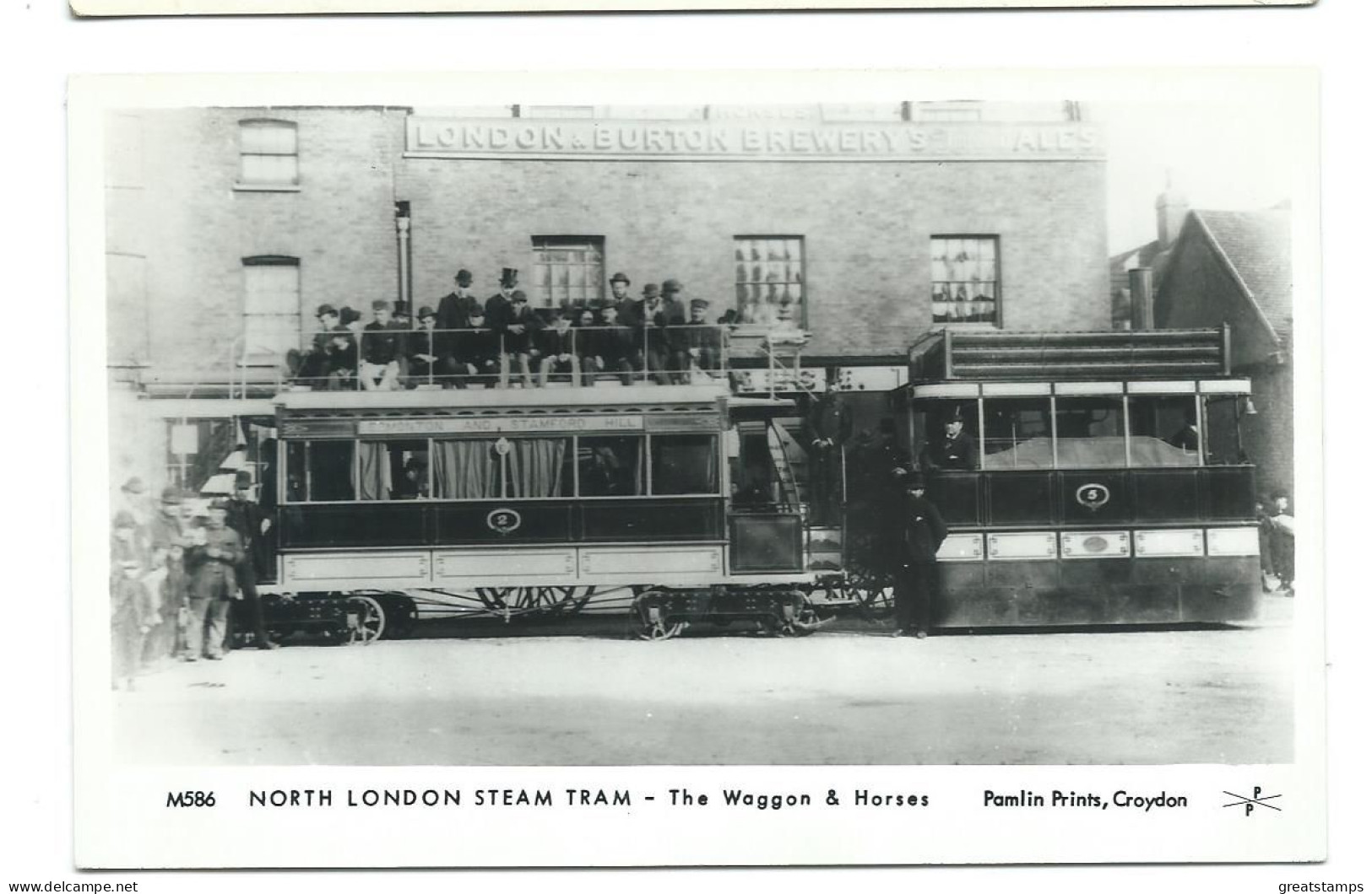 Postcard Reproduction Pamlin Prints Rp North London Steam Tram Unused - Strassenbahnen