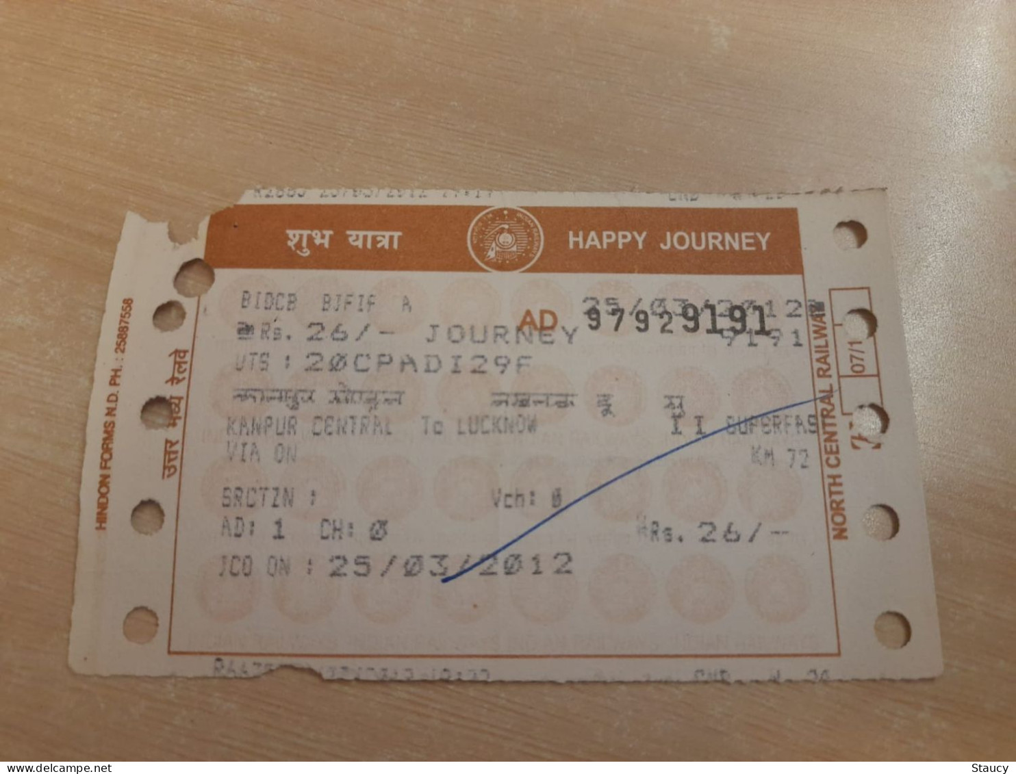 India Old / Vintage - Railway / Train Ticket As Per Scan - Wereld