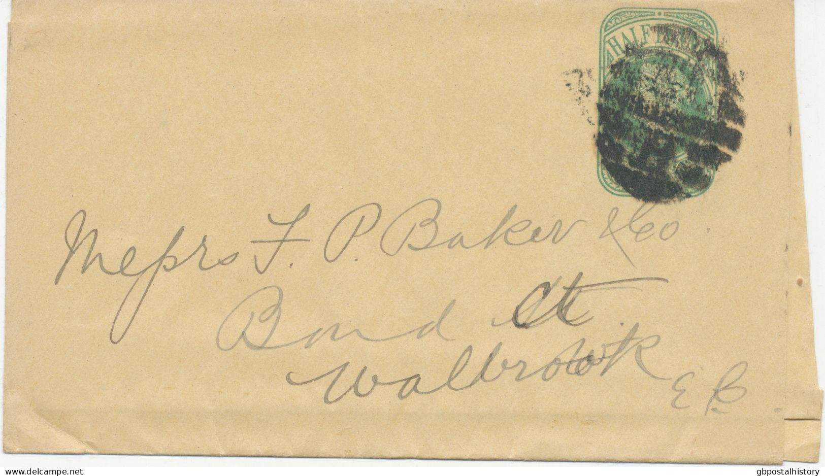 GB 1901, QV ½d Green Very Fine Wrapper With Barred Cancel "E.C / H" (Dubus Type 23, Parmenter HD23 – NEW LATEST USAGE - Briefe U. Dokumente