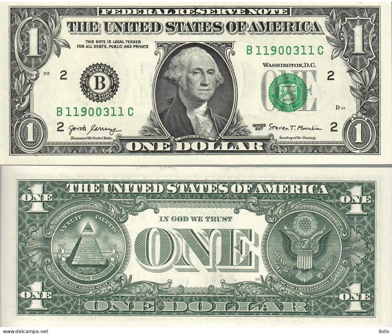 USA 1 Dollars  B  2017  UNC - Bilglietti Della Riserva Federale (1928-...)