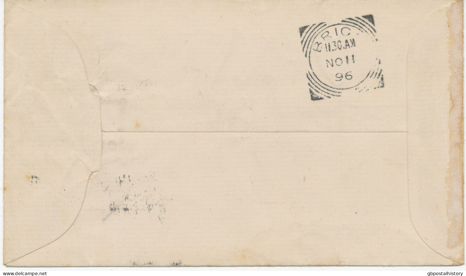 GB 1896, QV ½d Vermilion Very Fine Envelope With Barred Cancel "E.C / 1 / N" (Dubus Type 24, Only Very Few Exist, Rarity - Brieven En Documenten