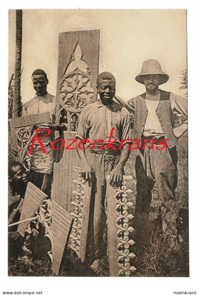 Menuisiers Noirs Et Travaux - Zwarte Beeldhouwers Sculpture En Bois Africaine Artistes CPA Afrique Belgisch Congo Belge - Congo Belge