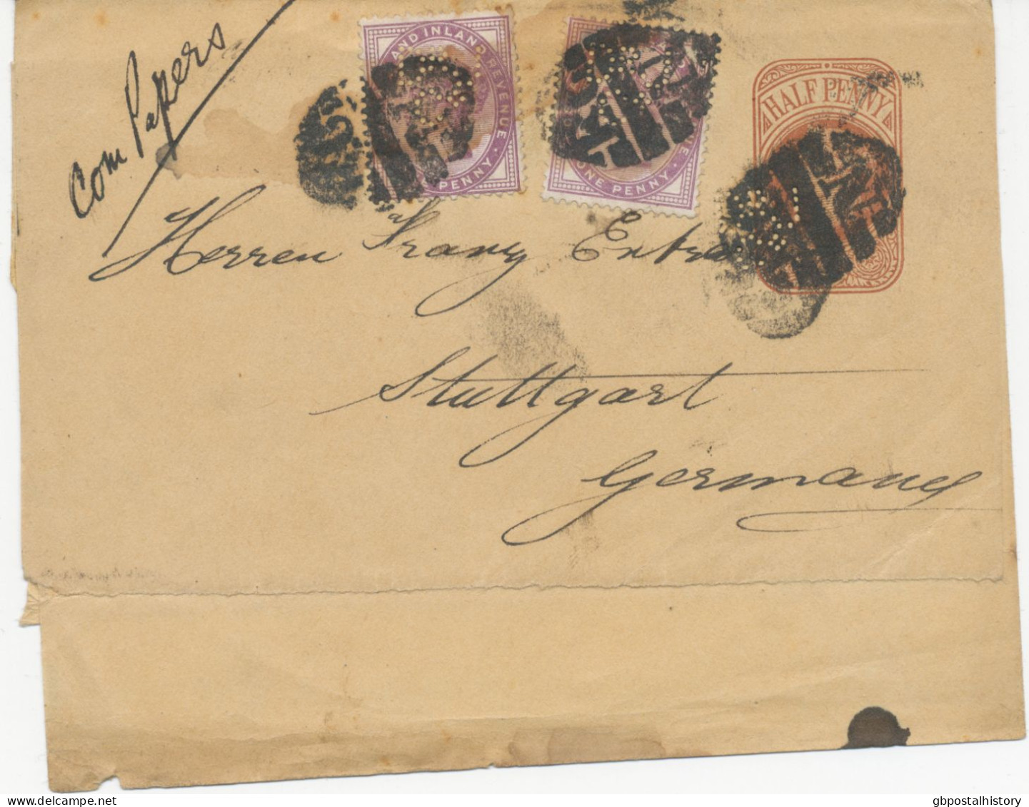 GB 1897, QV ½d Brown Fine Wrapper (small Faults) Together With 1d Lilac (2x) With Usual Heavy Barred Cancel "E.C / N" - Lettres & Documents