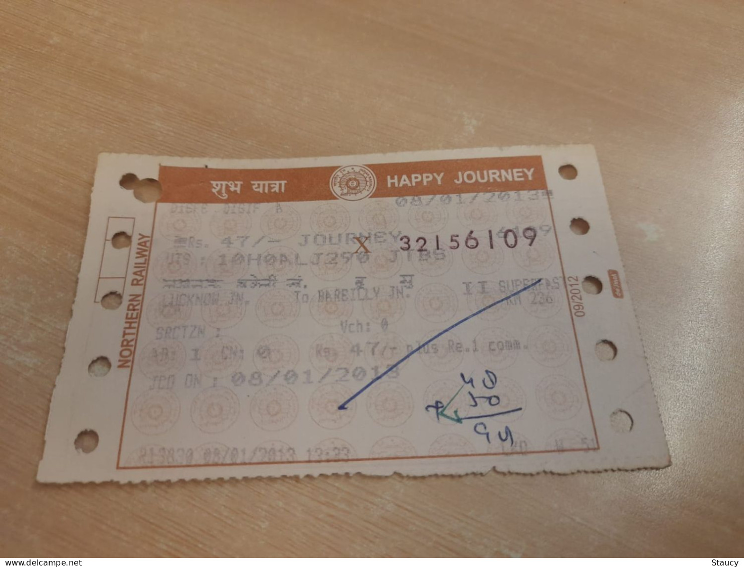 India Old / Vintage - Indian Railway / Train Ticket As Per Scan - Monde