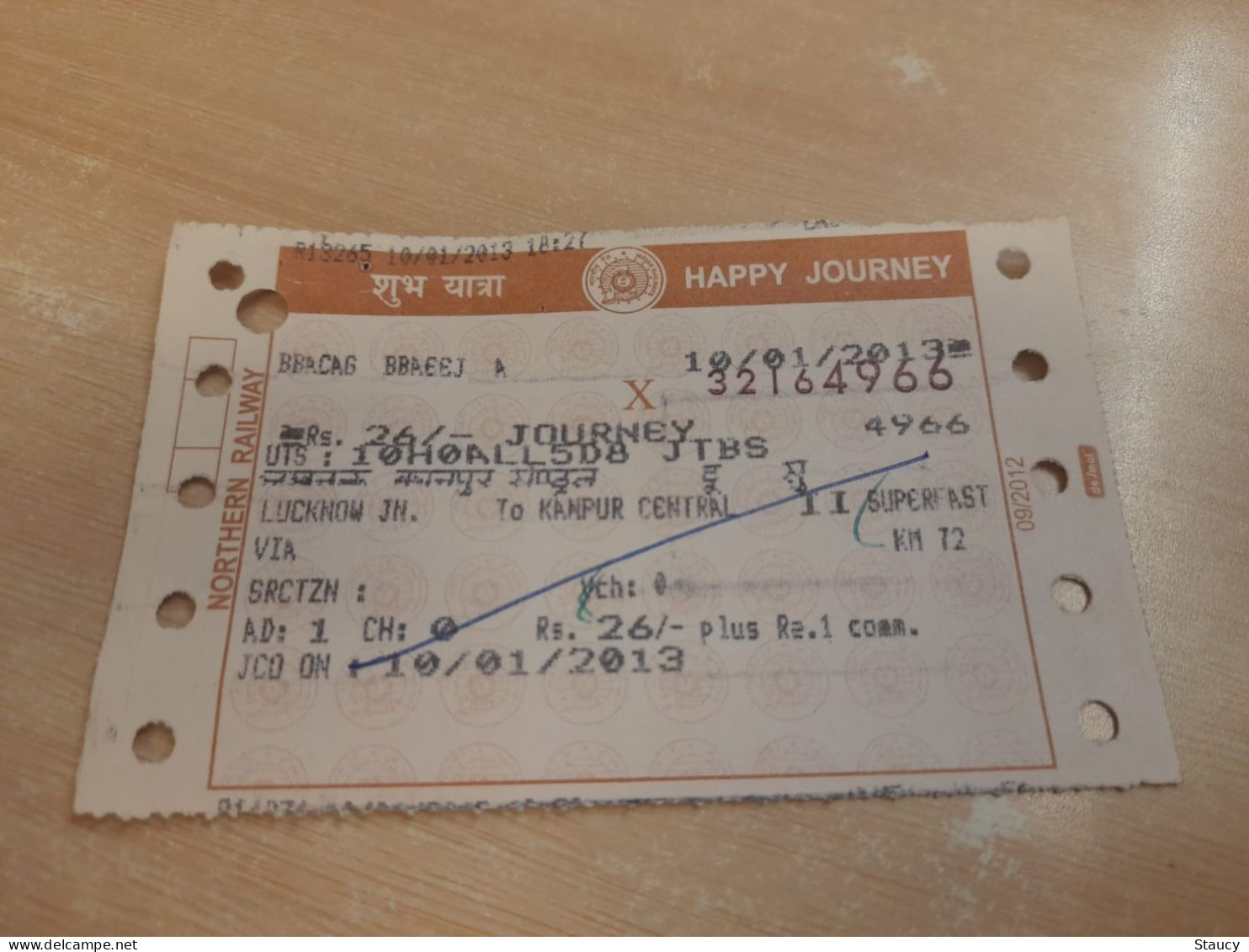 India Old / Vintage - Indian Railway / Train Ticket As Per Scan - Welt