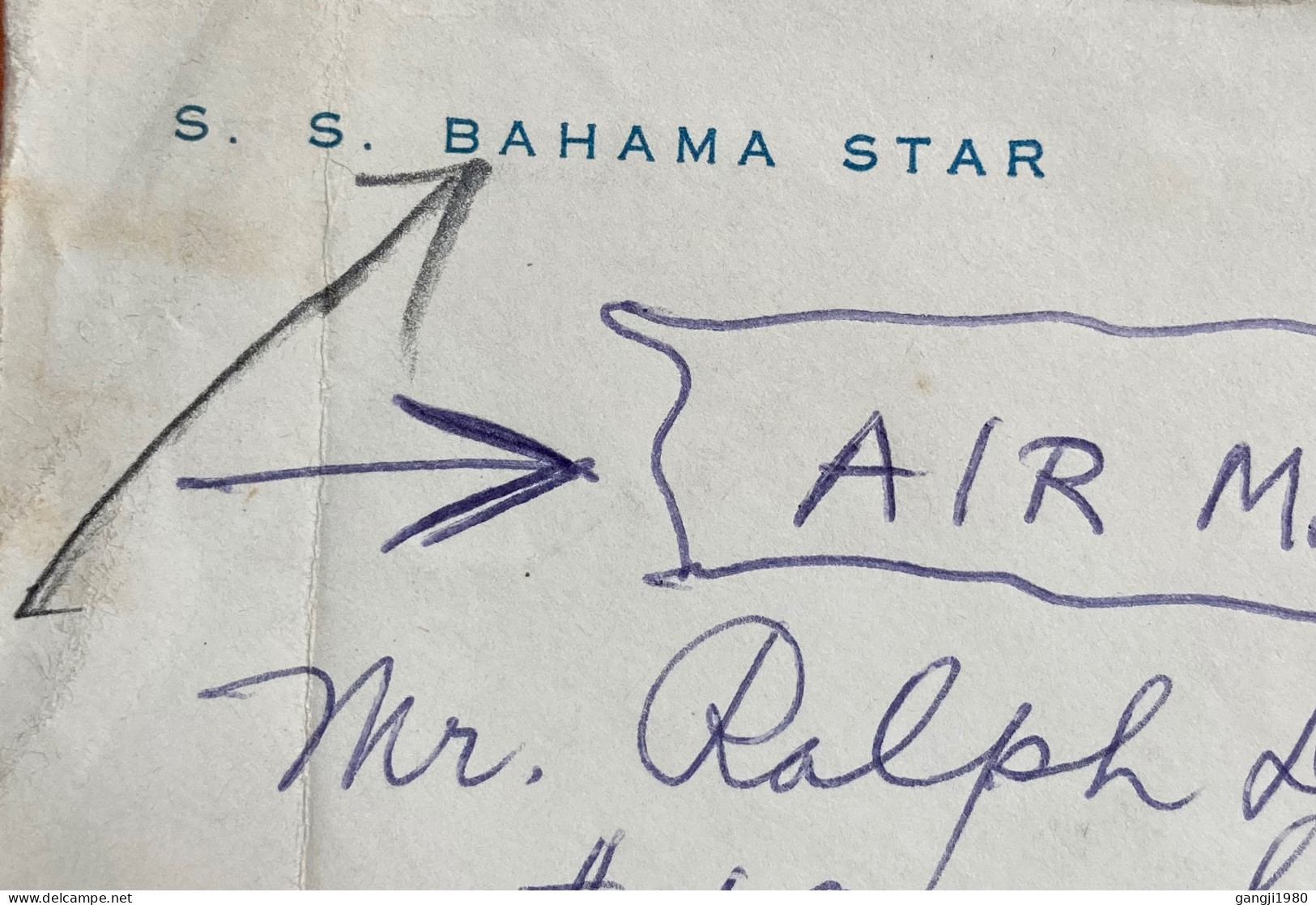 BAHAMAS 1964, SS. BAHAMA STAR. PRIVATE COVER USED TO USA, PARADISE BEACH & QUEEN STAMP, NASSAU CITY WAVY CANCEL - 1963-1973 Ministerial Government