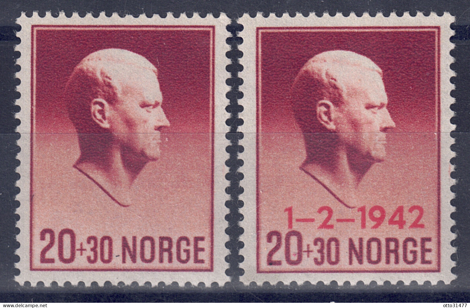 Norwegen 1942 - Hilfsfonds, Nr. 265 - 266, Postfrisch ** / MNH - Ongebruikt