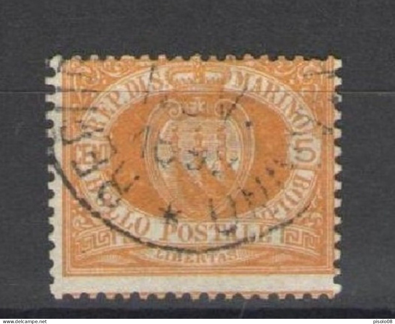 SAN MARINO 1877 CIFRA O STEMMA 5 C. USATO - Usati