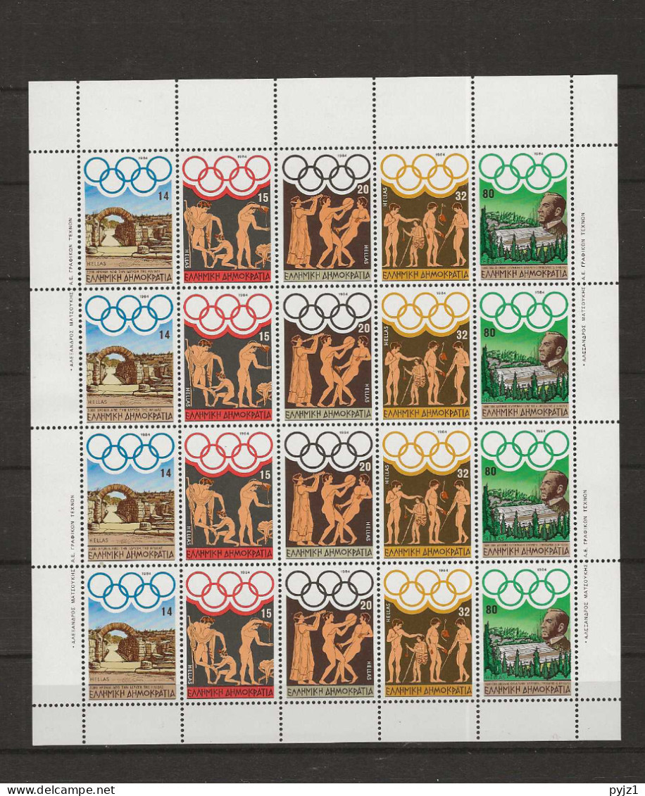 1988 MNH Greece Olympic Games Kleinbogen Postfris** - Blocs-feuillets