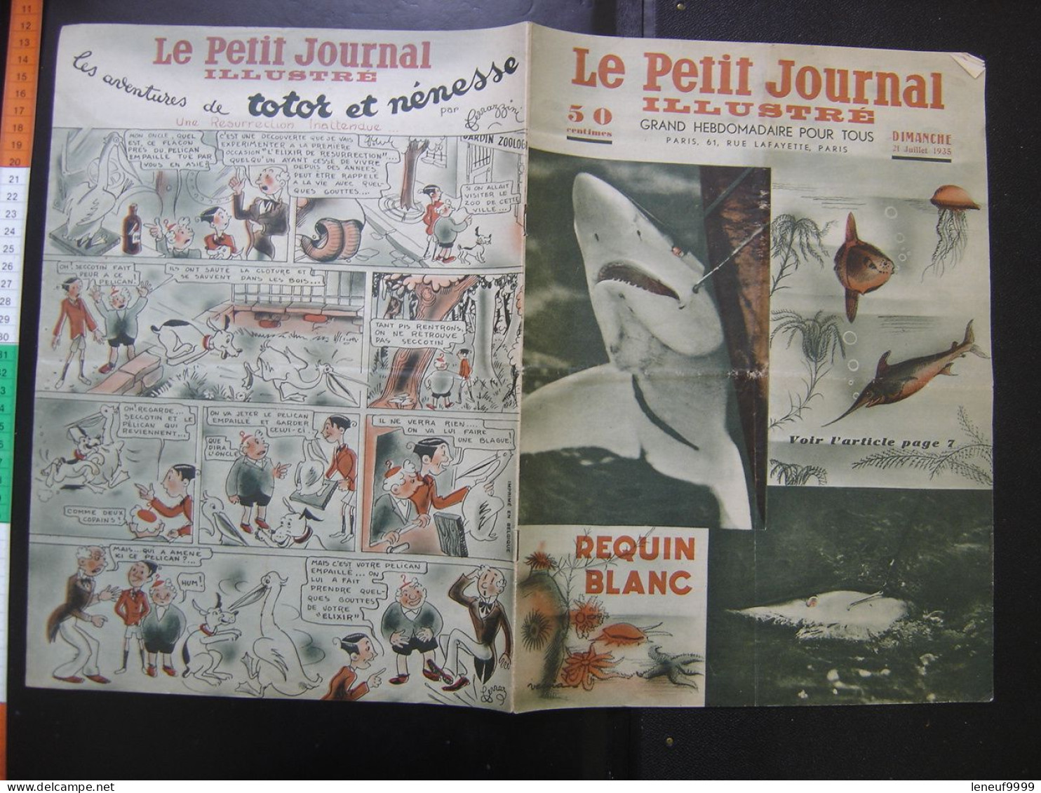 1935 Le Petit Journal Illustre Le Requin Blanc Les Voleurs D'etoffes - Vaillant