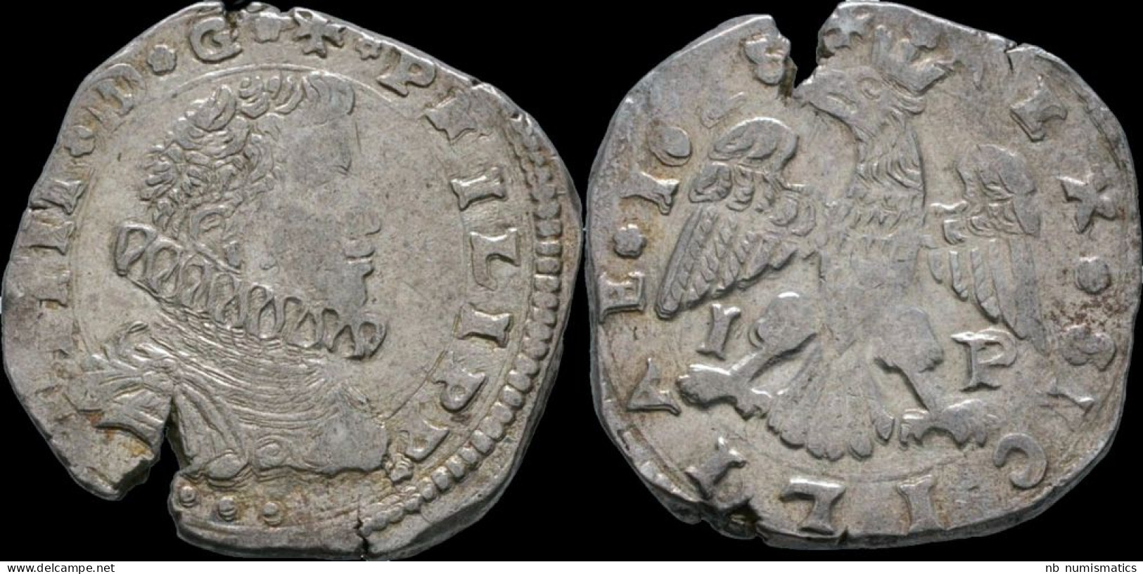 Italy Sicily Messina Philip IV Of Spain AR 4 Tari 1628 - Two Sicilia