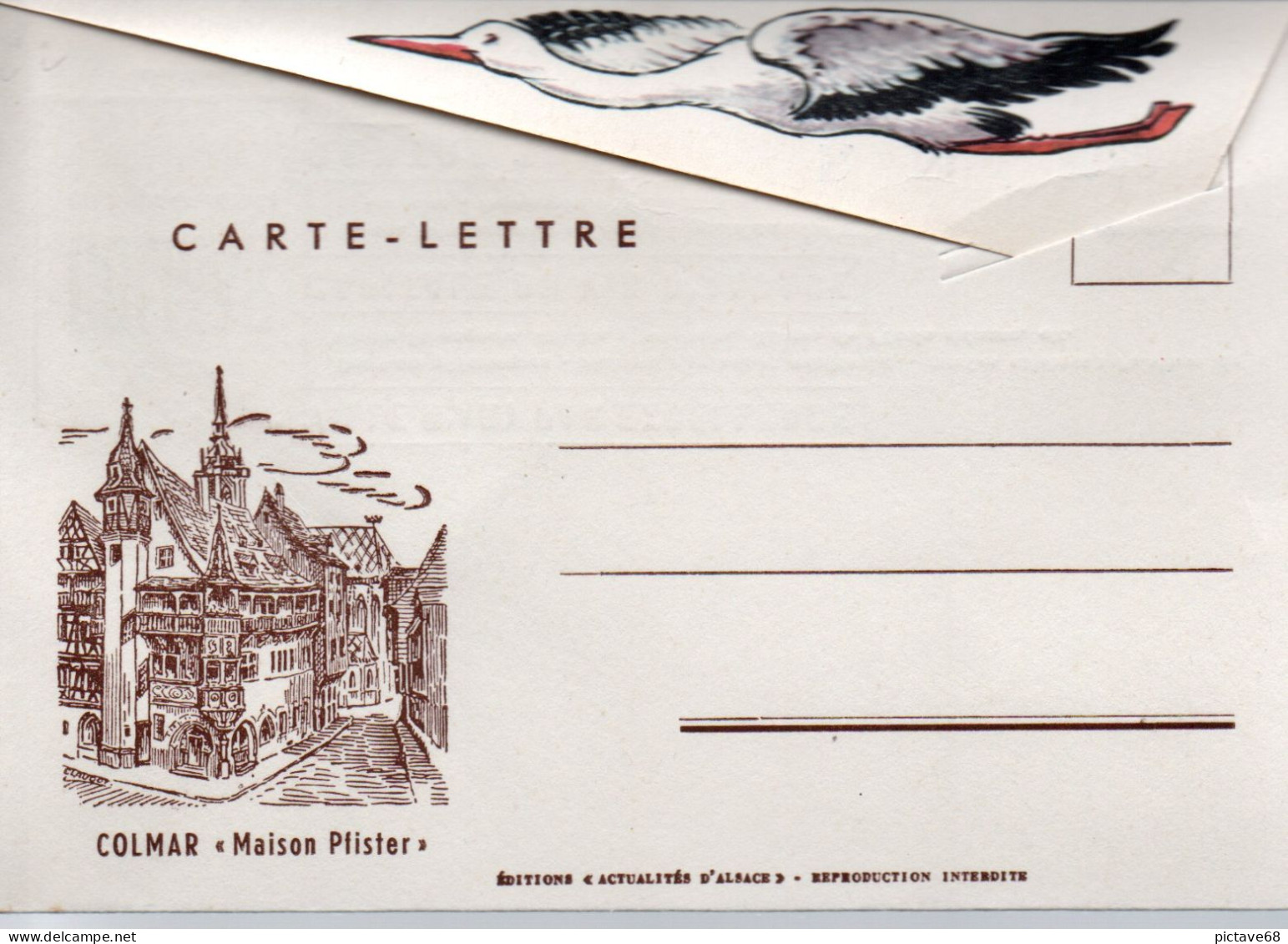 FRANCE / CARTE LETTRE PUBLICITAIRE DE COLMAR AVEC LA MAISON PFISTER - Autres & Non Classés