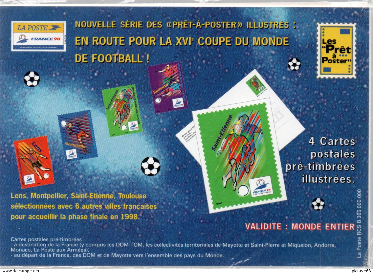 FRANCE / PRET A POSTER / COUPE DUMONDE 1998  N° 3010-CP1 à 3013-CP1 NEUF * * LOT DE 4 CARTES POSTALES - PAP: Sonstige (1995-...)