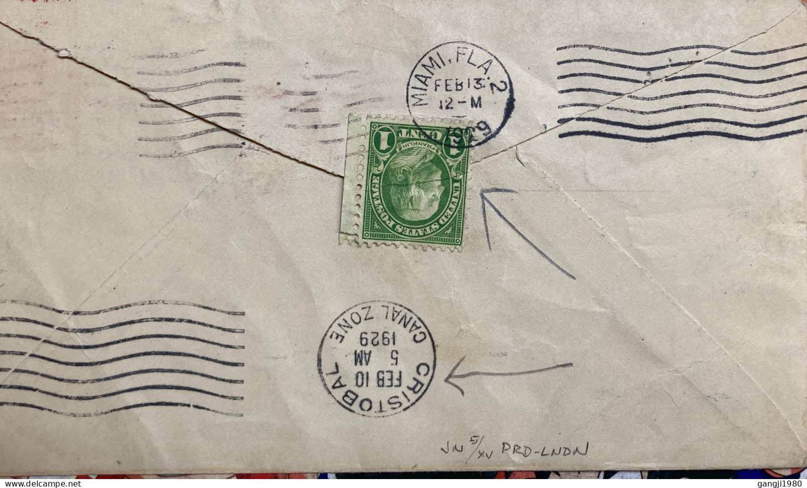 CANAL ZONE USA, COMBO-MIX 1929, FIRST FLIGHT, STATIONERY, COVER, USED TO USA, AIR MAIL 25 CENT OVERPRINTED, GOETHALS STA - Canal Zone