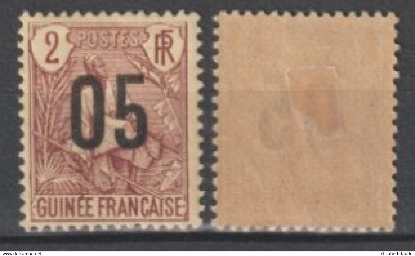 GUINEE - 1912 - YVERT N° 55A VARIETE CHIFFRE ESPACE + NORMAL ! * MH - COTE = 45.5 EUR. - Nuovi