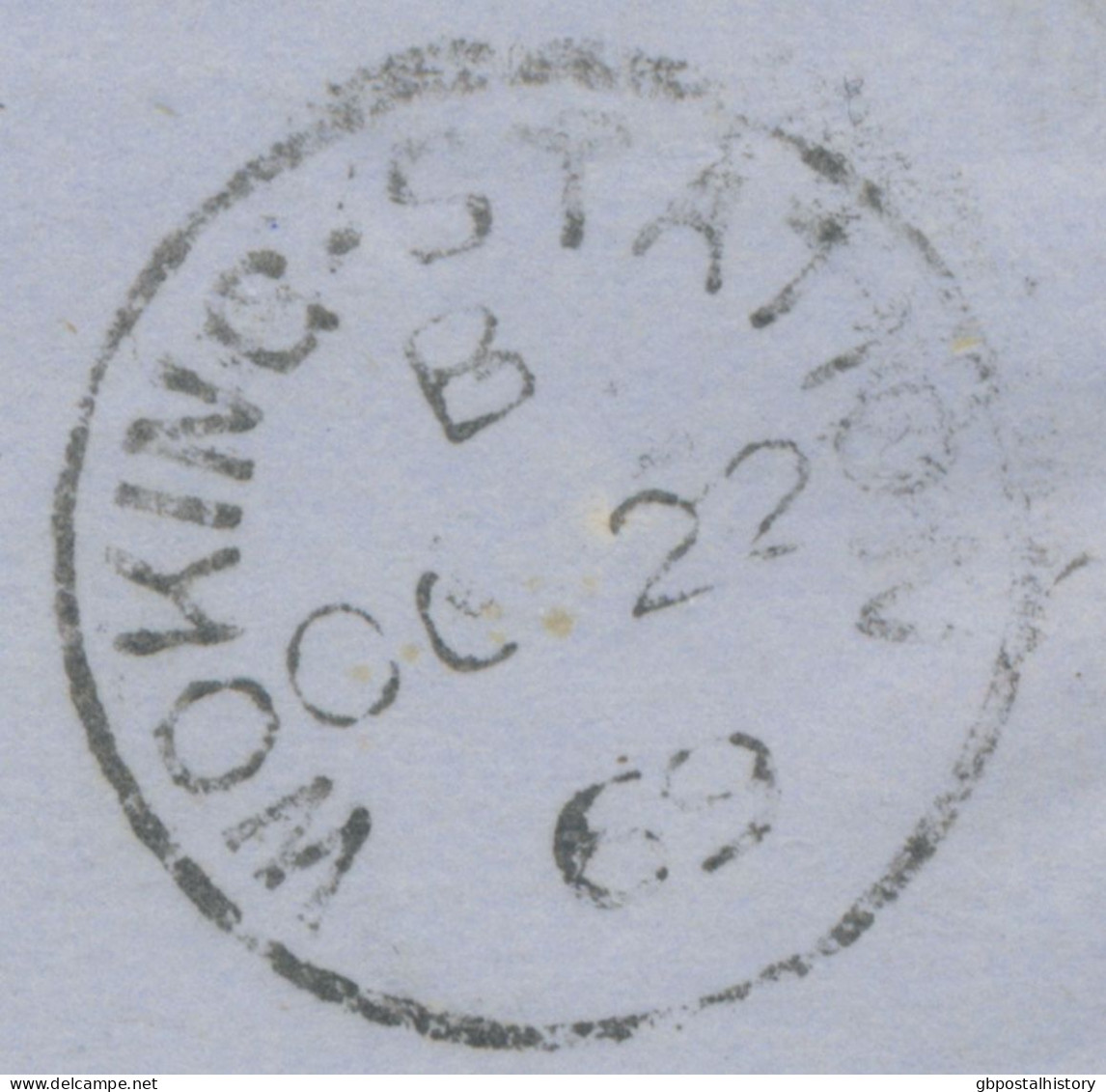 GB 21.10.1869, QV 1d Rose-red Pl.112 (TI) On Superb Wrapper With Barred Duplex-cancel "LONDON-S.E / S E / 8" (South East - Brieven En Documenten