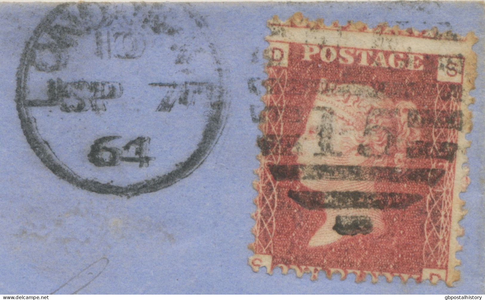 GB 1864, QV 1d Rose-red Pl.91 (SD), Variety: At The Top Right Partly Imperforated Also Misperforated - Part Of Bottom No - Cartas & Documentos