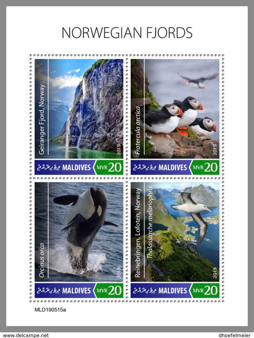 MALDIVES 2019 MNH Norwegian Fjords Norwegische Fjorde Norvegiens M/S - OFFICIAL ISSUE - DH1932 - Autres & Non Classés