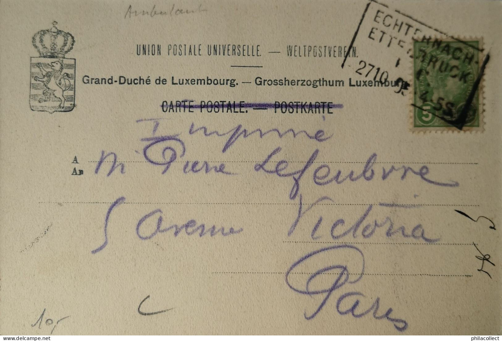 Diekirch (Luxembourg) La Sure Bahn Stempel 1905 - Diekirch