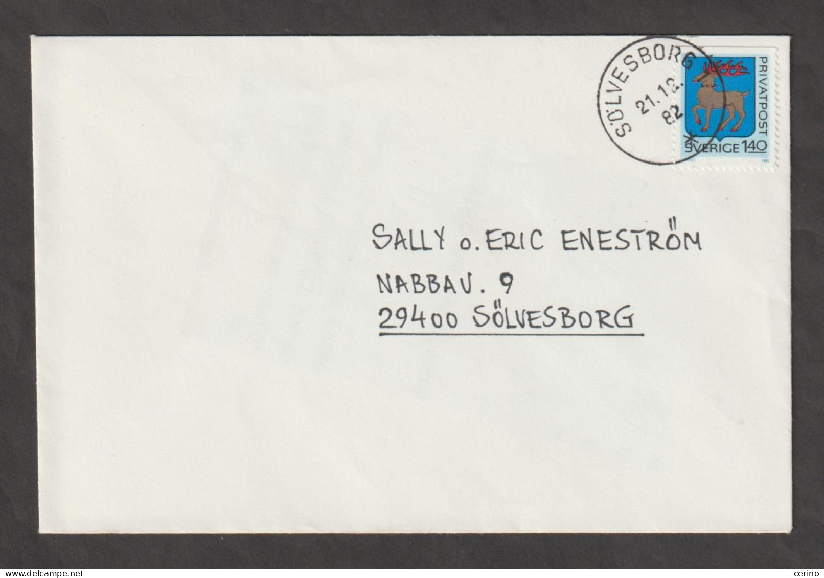 SWEDEN:  1982   COVER  WITH  1 K. 40 (1174)  -  TO  SOLVESBORG - Covers & Documents