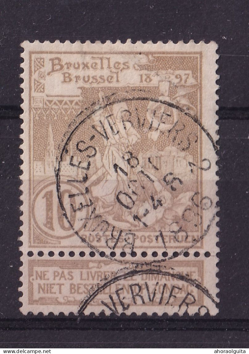 DDEE 333 -  TP Expo BXL Cachet AMBULANT BRUXELLES - VERVIERS 2 En 1896 - COBA 40 EUR - TB Frappe - Bahnpoststempel