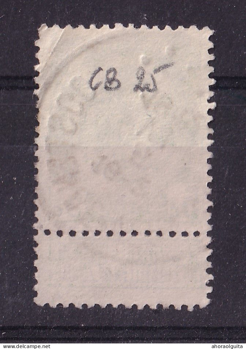 DDEE 338 -  TP Grosse Barbe Cachet AMBULANT T4R OOSTENDE - VERVIERS 1912 - COBA 25 EUR - Bahnpoststempel