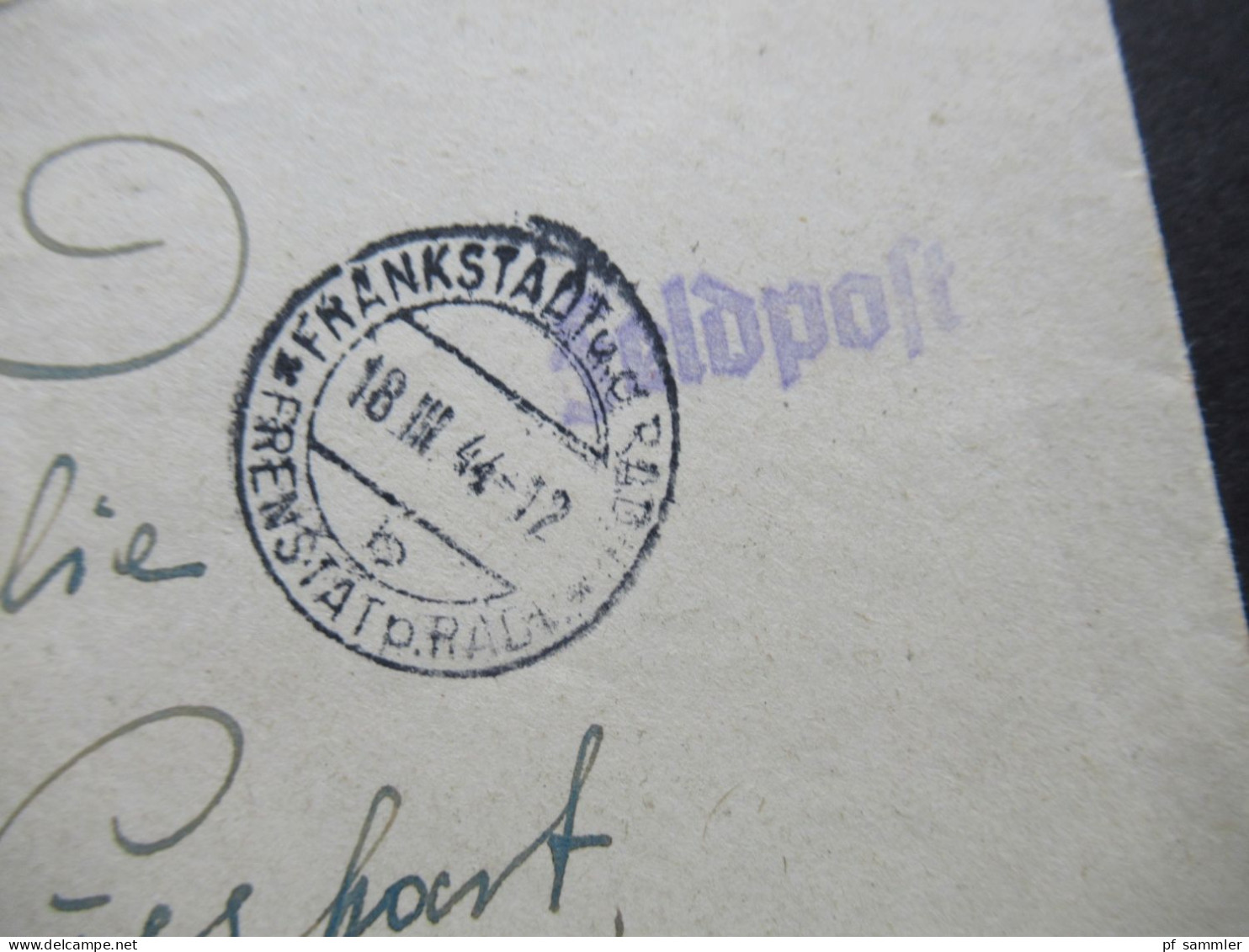 Böhmen Und Mähren / 3.Reich Feldpost 2.WK 1944 Stempel Feldpost Und Frankenstadt / Frenstat Pod Rad... Nach München - Lettres & Documents