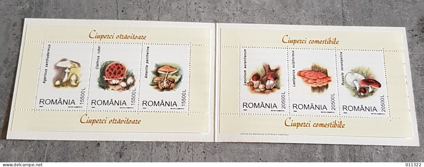 ROMANIA MUSHROOMS  BOOKLET WITH 6 STAMPS MNH - Lettres & Documents