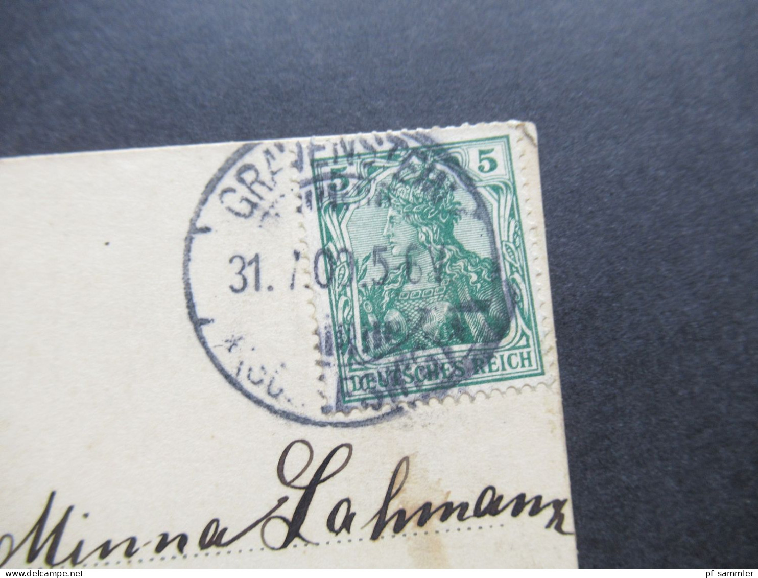 DR 1908 Postkarte Prinz Wilhelm Von Preußen Im Matrosenanzug Im Ruderboot Stempel Gravenstein Nach Goslar - Königshäuser